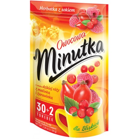 S71 Minutka Herbata Owocowa o Smaku Dzikiej Rozy, Malinki i Zurawiny (10x64g)