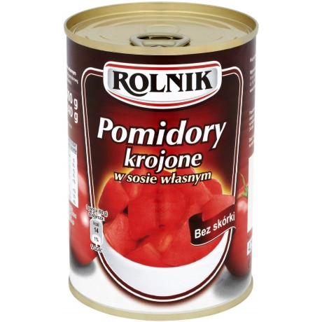 F72 Rolnik Pomidory Krojone w Sosie Wlasnym (12x425ml)