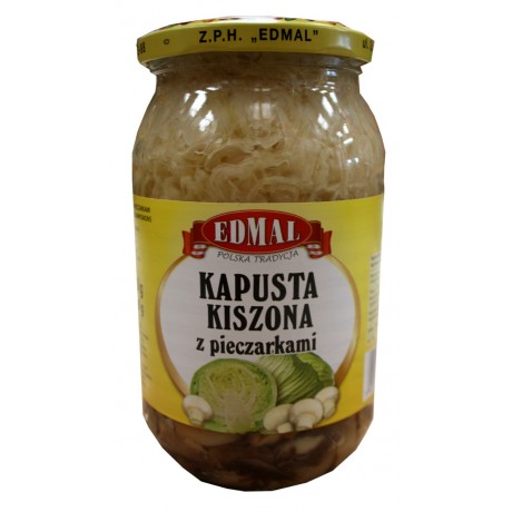 F102 Edmal Kapusta Kwaszona z Pieczarkami (8x820g)