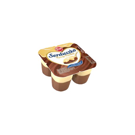 B159 Zott Serduszko Pudding o Smaku Czekoladowym z Sosem o Smaku Waniliowym (4x125gx6)