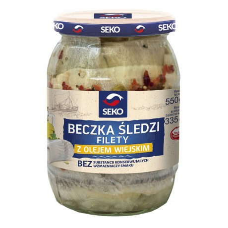 C35 Seko Beczka Sledzi Filety z Olejem Wiejskim (6x550g)