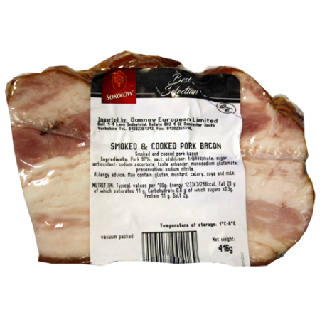 A116 Sokolow Smoked & Cooked Pork Bacon (kg)