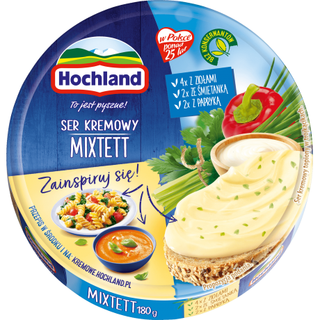 B208 Hochland Ser Kremowy Krazek Mixtett (10x180g)