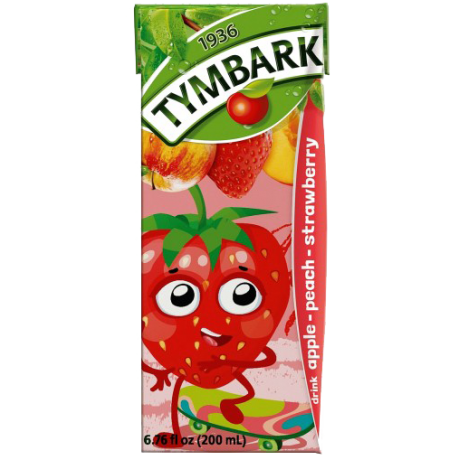 D185 Tymbark Jablko, Brzoskwinia, Truskawka (27x200ml)