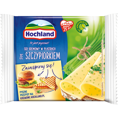 B117 Hochland Ser Topiony w Plastrach ze Szczypiorkiem (10x130g)