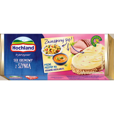B120 Hochland Ser Topiony Bloczek z Szynka (6x90g)