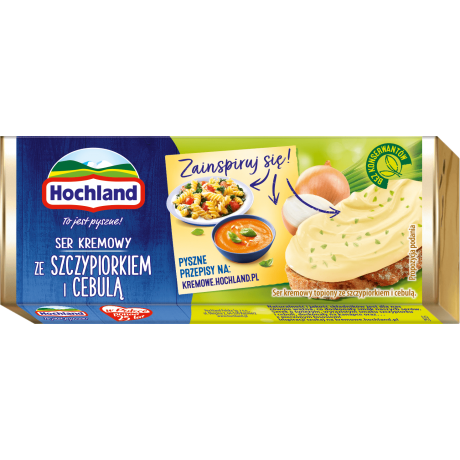B121 Hochland Ser Topiony Bloczek ze Szczypiorkiem i Cebula (6x90g)