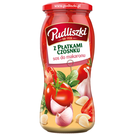 M23 Pudliszki Sos z Platkami Czosnku do Makaronu (6x500g)