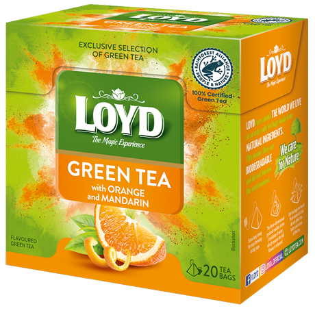 S123 Loyd Pyramid Green Tea With Orange and Mandarine (10x40g)