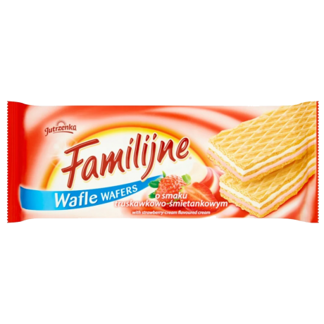 W87 Jutrzenka Familijne Wafle Truskawkowo- Smietankowe (24x180g)