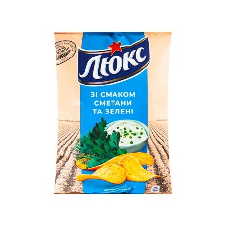 U6 Mondelez Lyuks Sour Cream&Greens Chips (22x125g)