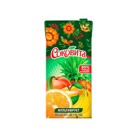 U129 SOKOVITA MIXED FRUITS JUICE DRINK 6X950ML